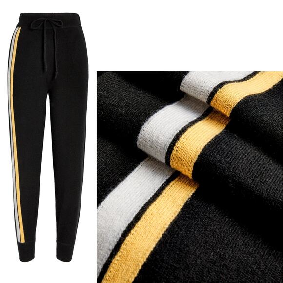 NEW Polo Ralph Lauren Black Wool-Cashmere Striped Sweatpant Size XL Quiet Luxury - Picture 2 of 10